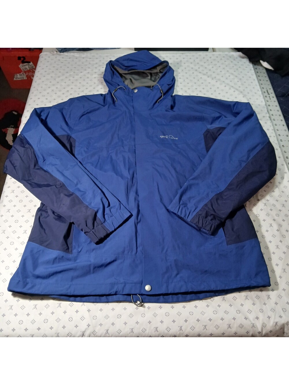 Eddie Bauer 365 WeatherEdge Plus Blue Hooded Jacket L Large